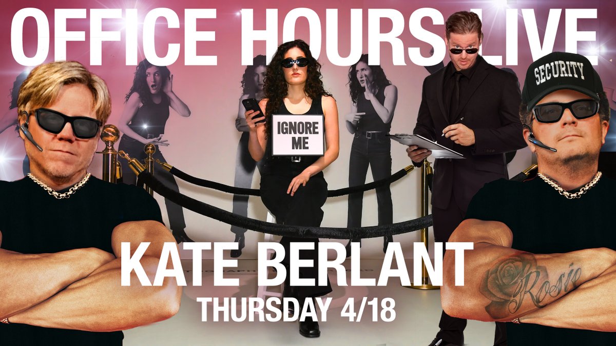 Star of screen, pod and STAGE @kateberlant joins us TODAY Thurs 4/18 on the heels of her mega hit one-woman show KATE! Don't miss her epic return to OHL - tune in LIVE at 11am PT (2pm ET)* at youtube.com/officehourslive

*Please note that we will be starting one hour later than usual