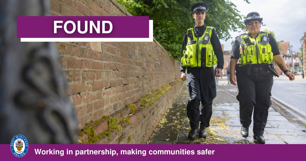 #FOUND | We're pleased to update you that a 12-year-old girl #missing in #Solihill has been found safe and well. Your shares and support are always appreciated 🙏