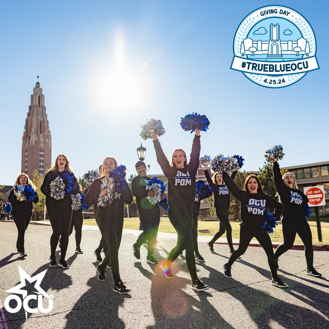 We are officially ONE WEEK away from #TrueBlueOCU Day of Giving! We hope you'll join alumni, friends, family and supporters all over in making a gift to OCU: okcu.link/givingday2024. #TrueBlueOCU #GivingDay2024