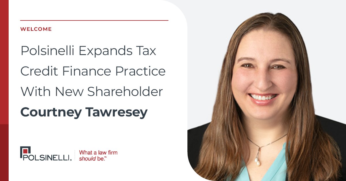 Expanding our nationwide Tax Credit Finance Practice, please join us in welcoming Shareholder Courtney Tawresey to our Dallas office: polsinelli.com/news/polsinell….

#polsinellidallas #whatalawfirmshouldbe #taxattorney
