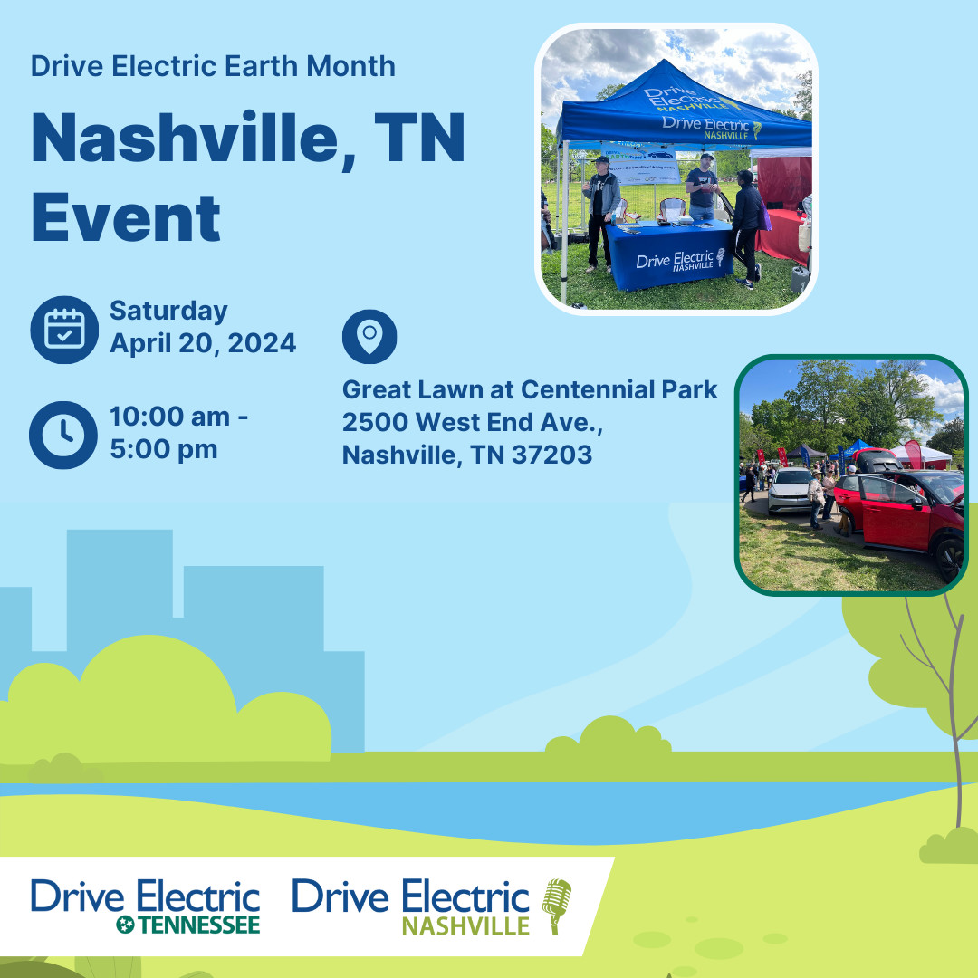 🌎🛣️Celebrate Drive Electric Earth Month in Nashville🛣️🌍

Read more here: driveelectricearthmonth.org/event?eventid=…

📅 Saturday, April 20, 2024
🕐10:00am-5:00pm CT
📍Location: Great Lawn at Centennial Park

#DriveElectric #DET #DriveElectricEarthDay #DEED #DEEM #EVs