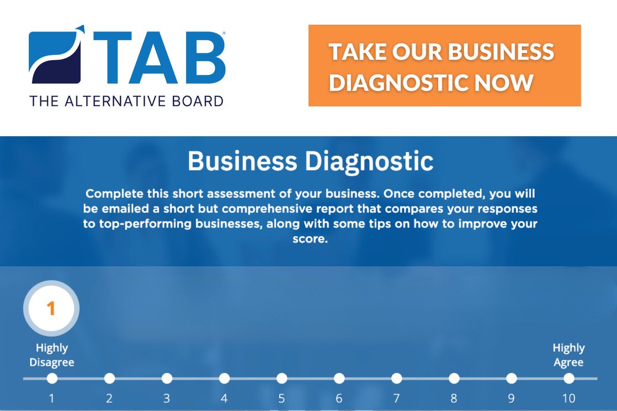 Curious about your business acumen? Take the TAB Business Diagnostic! Get insights & tips for improvement. Start here: thealternativeboard.com/business-diagn… 

#tabboards #businesscoaching #tabbusinessdiagnostic