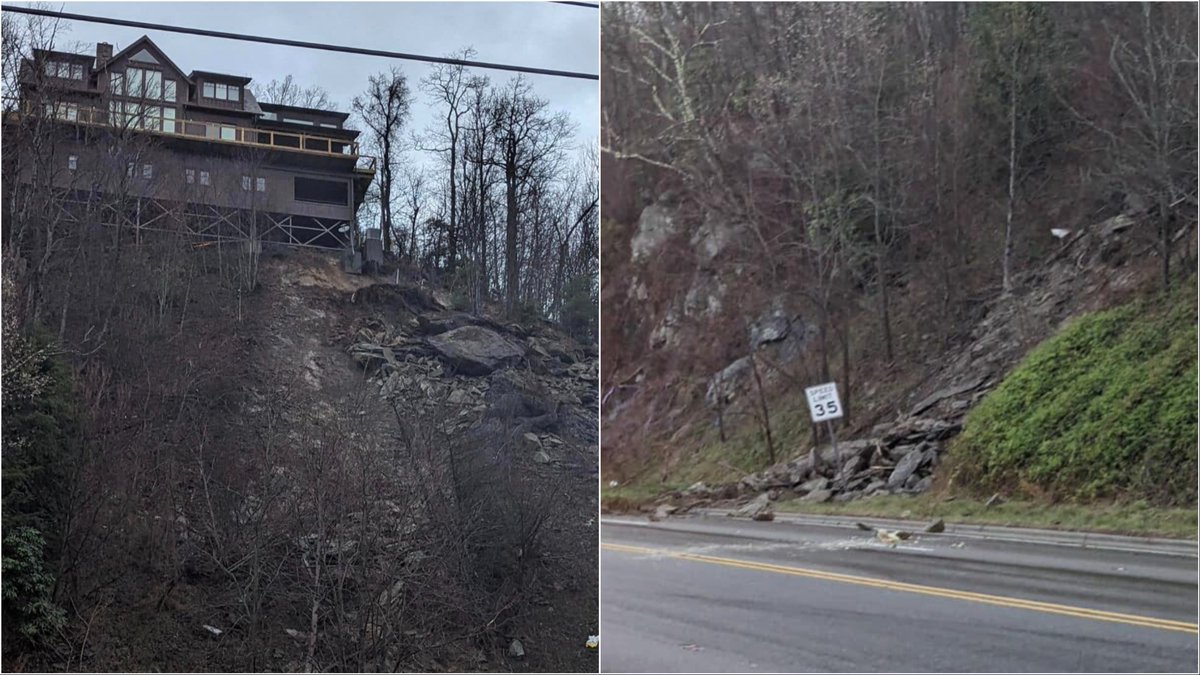 TRAFFIC ALERT 🚧: Highway 321 near Blowing Rock will stay closed until Sunday evening after a rockslide last week. Full story: bityl.co/PPuz?utm_sourc…