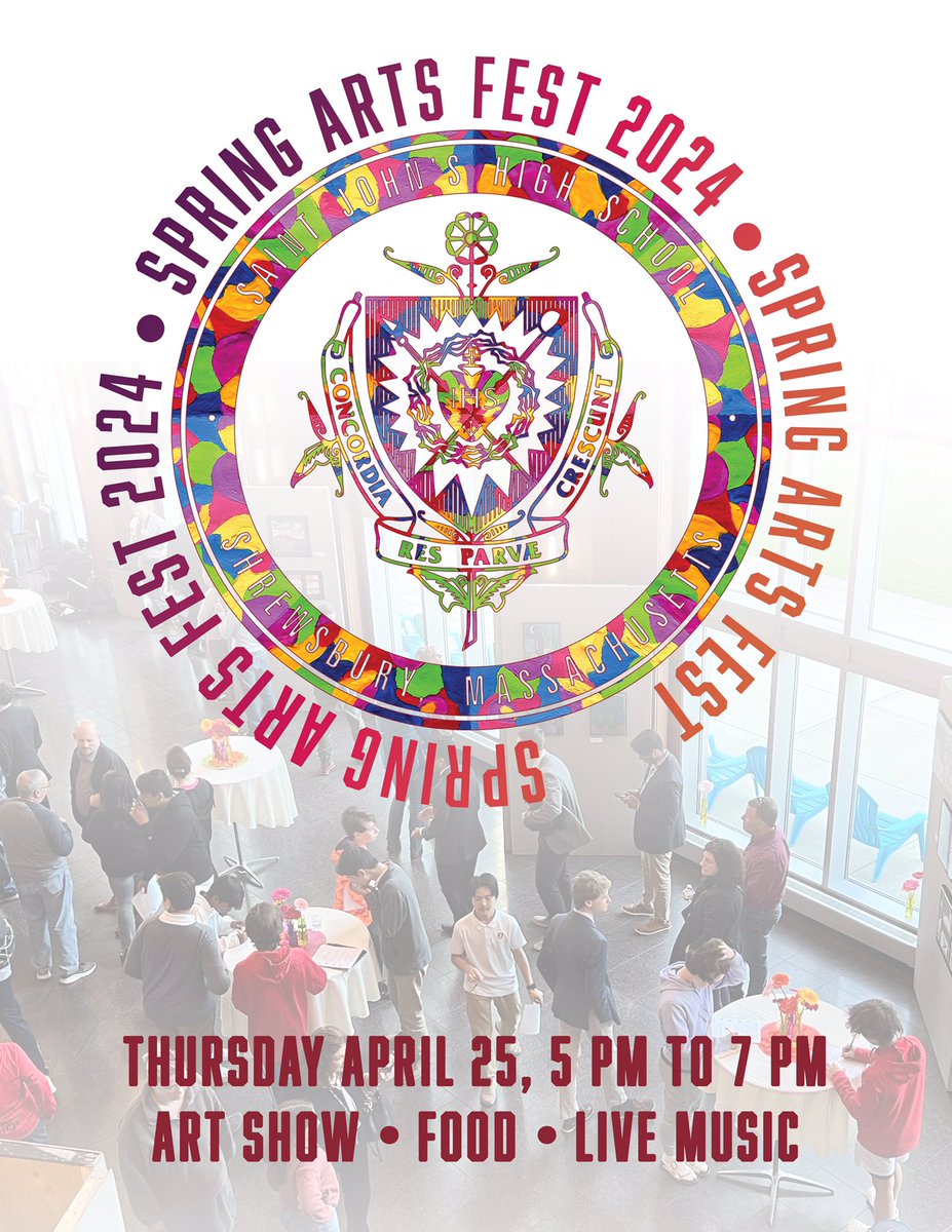 Even though today may feel like Fall the Spring Arts Fest is just one week away!  Join Saint John’s Fine Arts for a celebration of our visual arts program along with music and food. This annual offering is free and open to everyone from 5-7 in Founders on Thursday, April 25th.