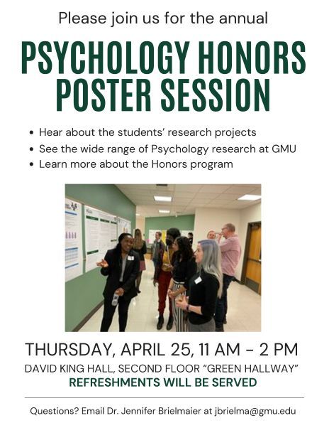Mark your calendars! Our 2024 Honors Showcase is next Thursday, April 25th from 11 am - 2 pm! Come mingle and enjoy light refreshments while our Honor students showcase their research projects!