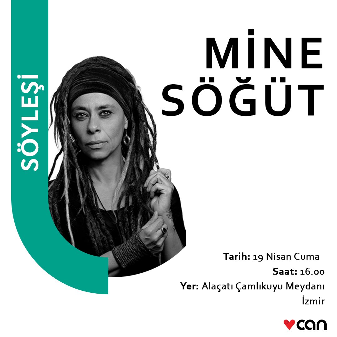 Mine Söğüt söyleşisi yarın (19 Nisan Cuma) saat 19.00’da Alaçatı Çamlıkuyu Meydanı’nda gerçekleşecek.