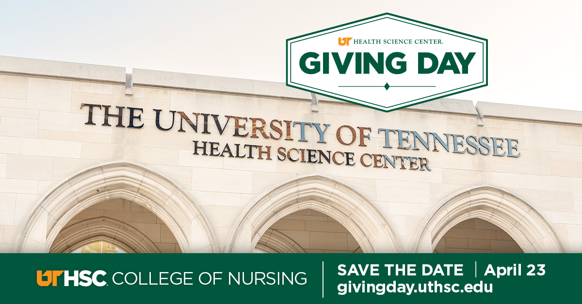 Mark your calendars for April 23 - the 4th @uthsc Giving Day! Get ready to #UTHSCGive at givingday.uthsc.edu. The nursing donor goal is 120, & the college's alumni board is challenging all donors to the college with a $25,000 gift that unlocks after 120 donors make a gift!