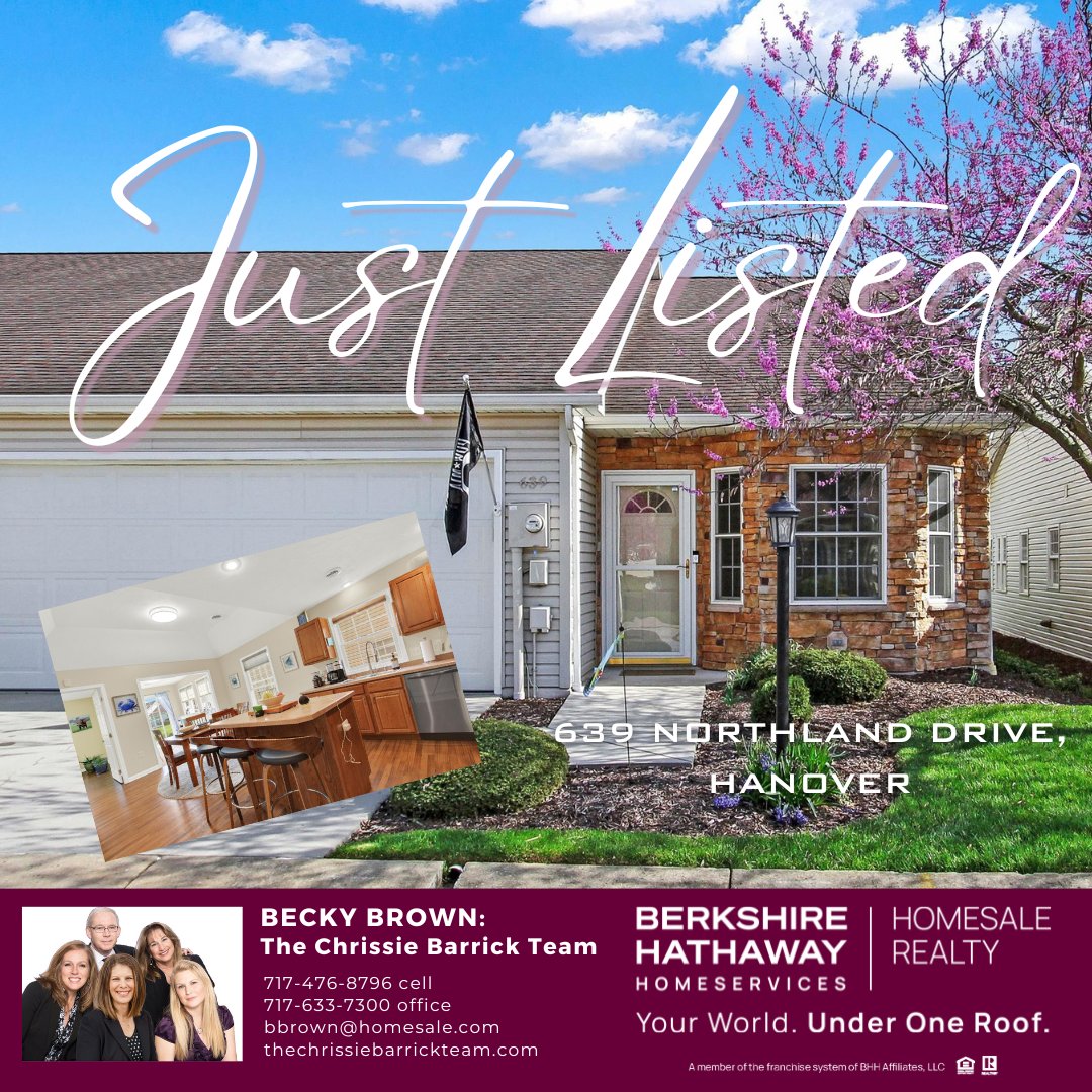 ⭐️ JUST LISTED
639 Northland Drive, Hanover…Want more info ❤️
Call Listing Agent: Becky Brown, The Chrissie Barrick Team 717-476-8796
#condo #pahomes #listwithus #newtomarket #rancher