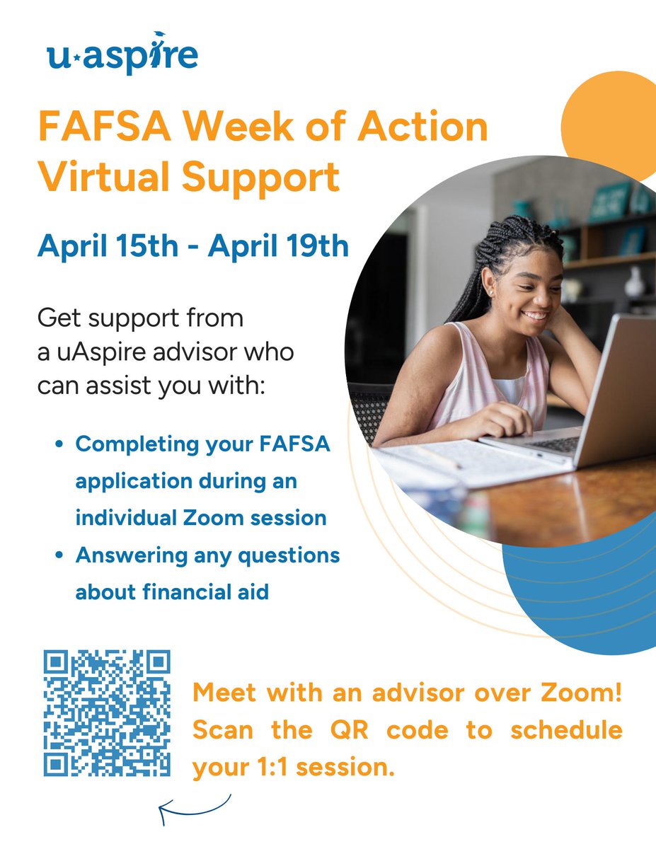 There's still time to apply for college financial aid for the fall, and @uAspire is offering Mass. students free 1:1 assistance this week! Schedule a session here: ow.ly/81Nc50RfkLn #MaEdu #FafsaMA @MassDHE @MassEdCo @Massupt