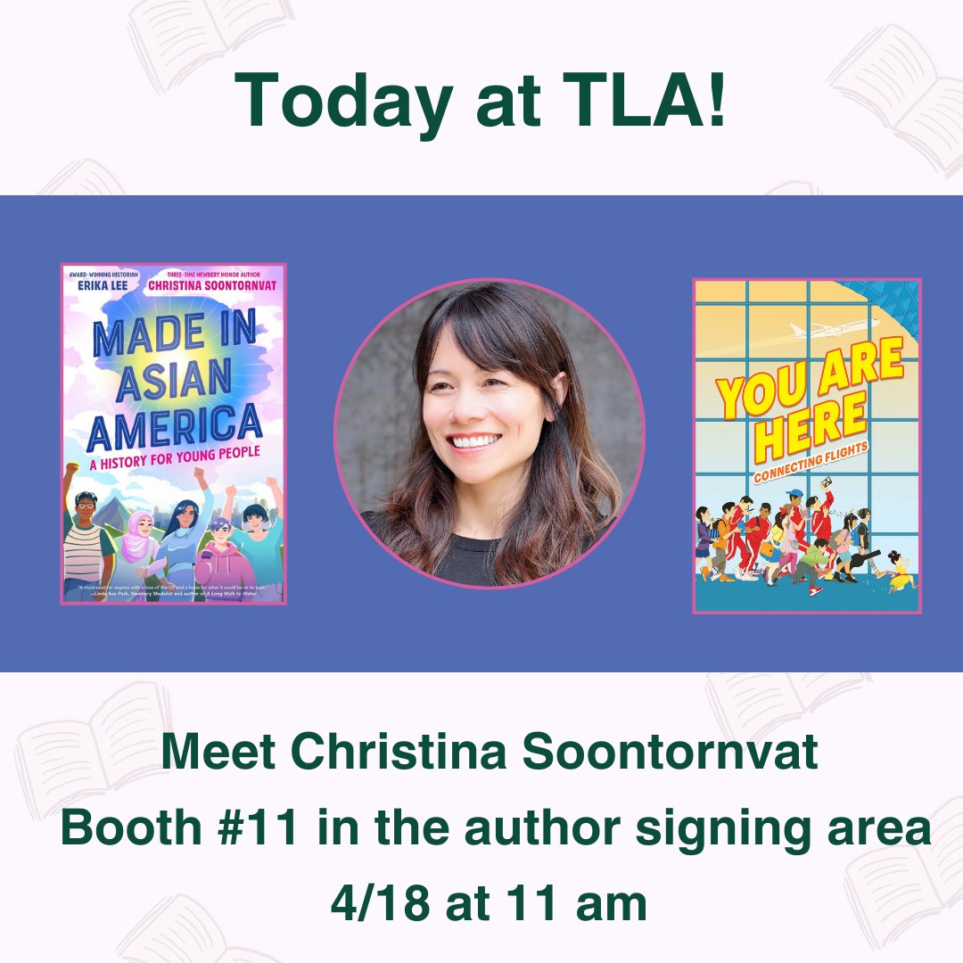 Christina Soontornvat is signing copies of MADE IN ASIAN AMERICAN and YOU ARE HERE today! If you’re at the Texas Library Association conference, drop by to say hello to the wonderful Christina! #TXLA2024
