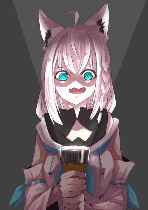 最近懐中電灯使うゲームが多いので(修正)#絵フブキ#白上フブキ 
