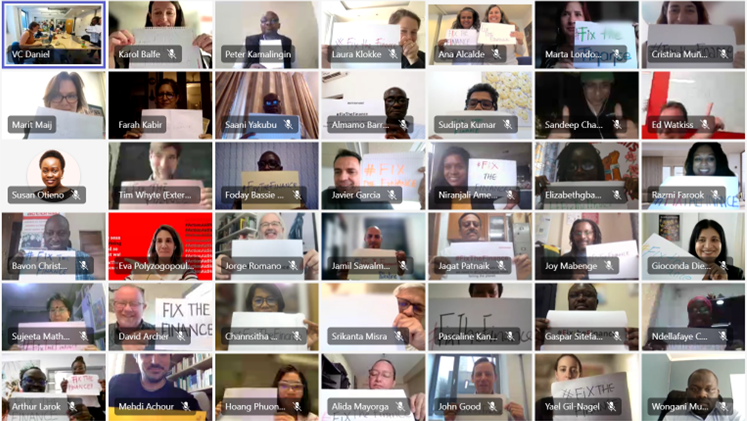 Yesterday at our directors forum, everyone raised their voices for #ClimateJustice 💪Let us stand together to ensure that money flows in the right direction! #FixTheFinance Join the movement❗️