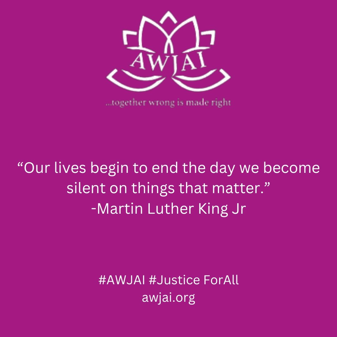 In a world filled with injustice, our voices can be the catalyst for change…Join us in breaking the silence. #AWJAI #JusticeForAll #MLK Engage in the movement for a better Nigeria by following @AWJAI_official for insightful updates on your rights and social justice.