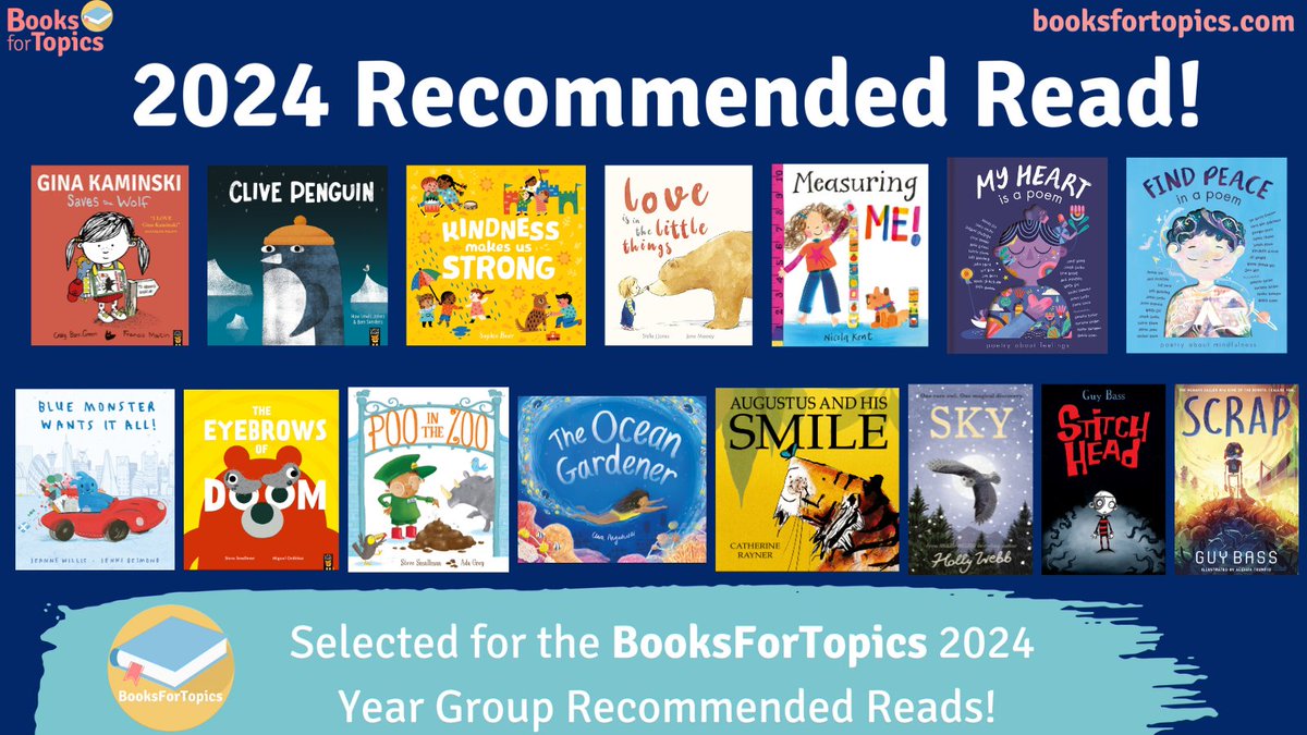 The 2024 Recommended Reads lists for each primary year group have launched from BooksForTopics: booksfortopics.com/booklists/reco…. We are delighted to spot lots of our titles among the new @booksfortopics Year Group lists! @bouncemarketing #booksforkids #edutwitter