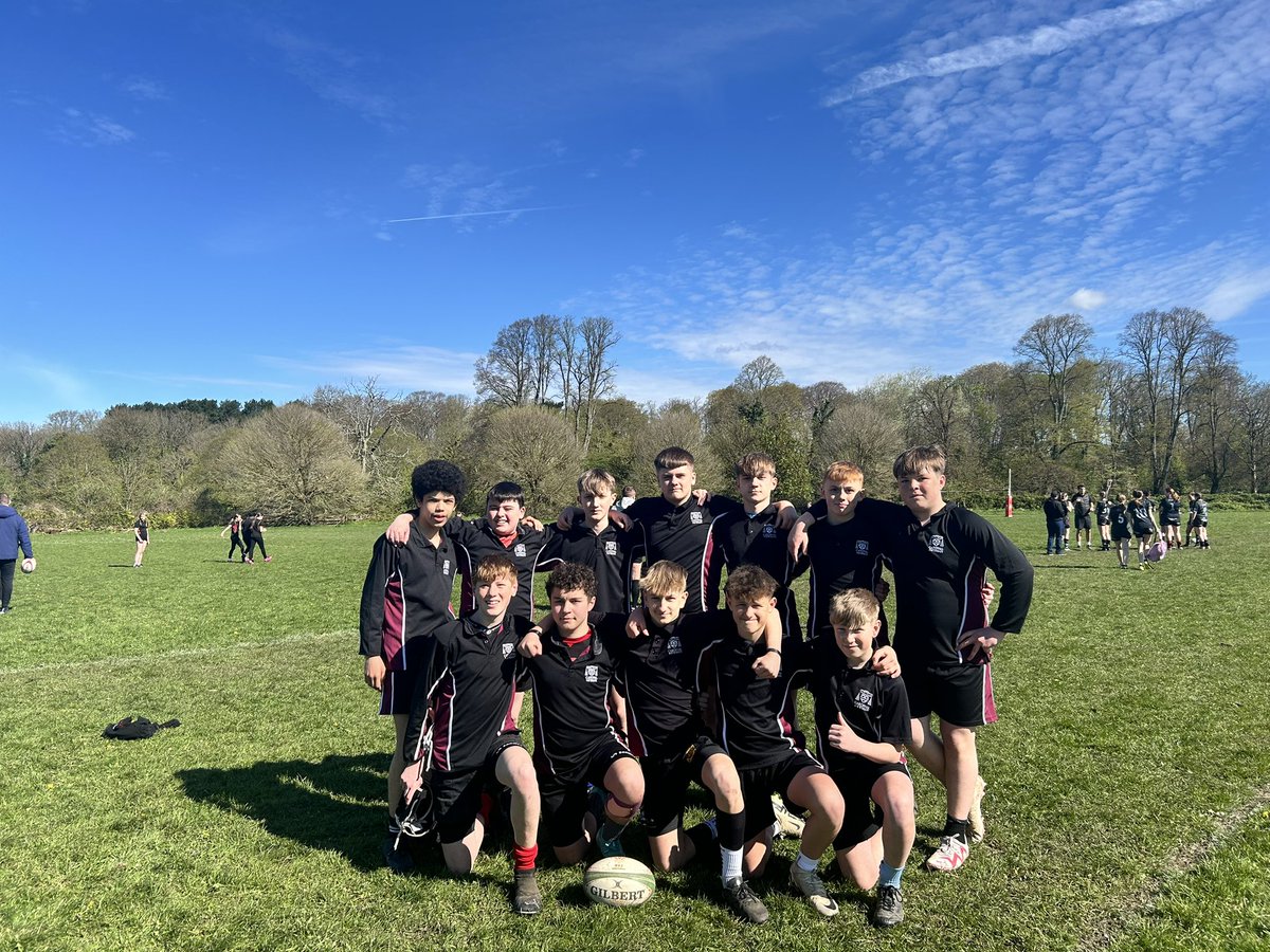 Year 8 boys ready to go at the URDD 7s, lovely day for it. 🏉☀️ First game vs Garth Olwg. @WRU_Thomas @CNSRCT