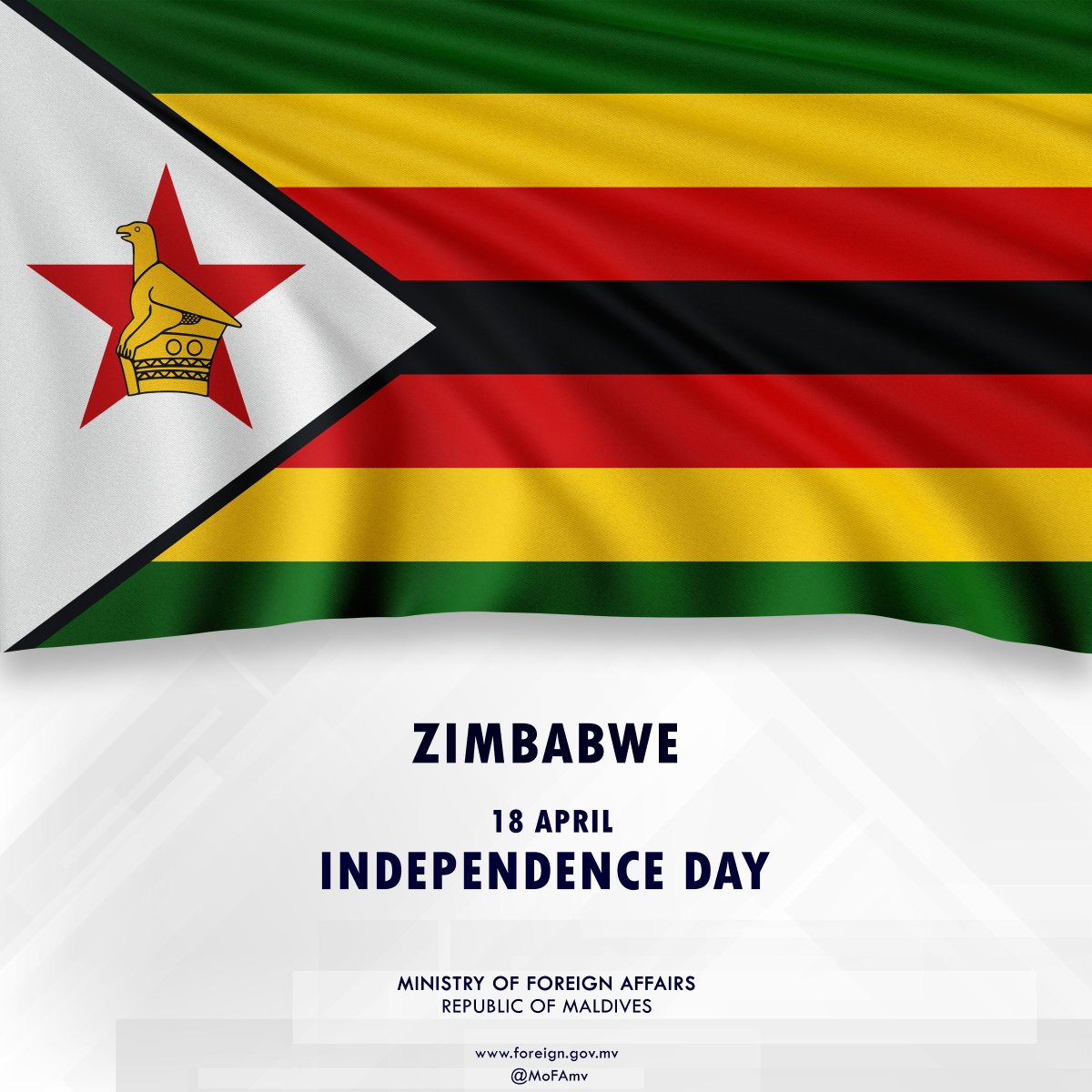 Minister Zameer sends Independence Day greetings to the Foreign Minister of Zimbabwe 📃 Press Release | t.ly/I1nzF