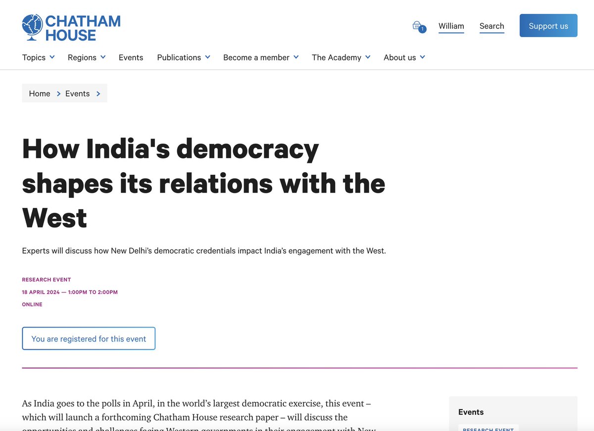 Chatham House: How India’s democracy shapes relations with the West @ChathamHouse @CH_Events #CHEvents