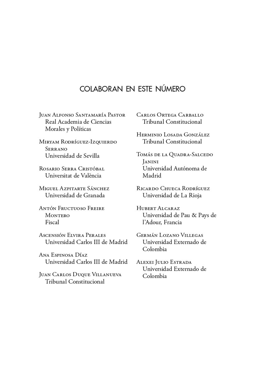 Disponible un nuevo número (130) de la #RevistaEspañoladeDerechoConstitucional <a href="/redc_cepc/">Revista Española de Derecho Constitucional</a>
Con, entre otros, trabajos de <a href="/MiryamRIS/">Miryam R-Izquierdo</a> y recensiones de libros, entre otras, a cargo de <a href="/AlberMachoCarro/">Alberto</a>
cepc.gob.es/publicaciones/…
Acceso gratuito en pdf, html y xml