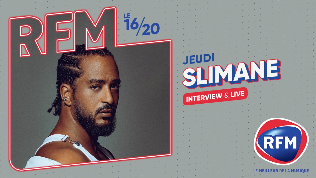 [#Événement] 💥 A l'occasion de sa prochaine participation à l'#Eurovision2024, @Slimaneoff sera l'invité exceptionnel de @PatAngeli, CE SOIR en direct, dans le #1620RFM ! 🎤 📌 Interview & LIVES en #FacebookLive ! 😍 Vous serez au rendez-vous ? 🎶 #MeilleurDeLaMusique