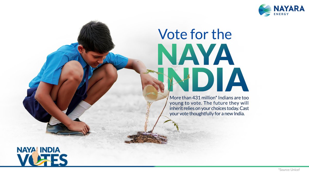 With every vote, we plant the roots of a Naya India. Vote for Naya India. #NayaIndiaVotes #VoteResponsibly #NayeIndiaKaNayara #NayaraEnergy #IndiaElections