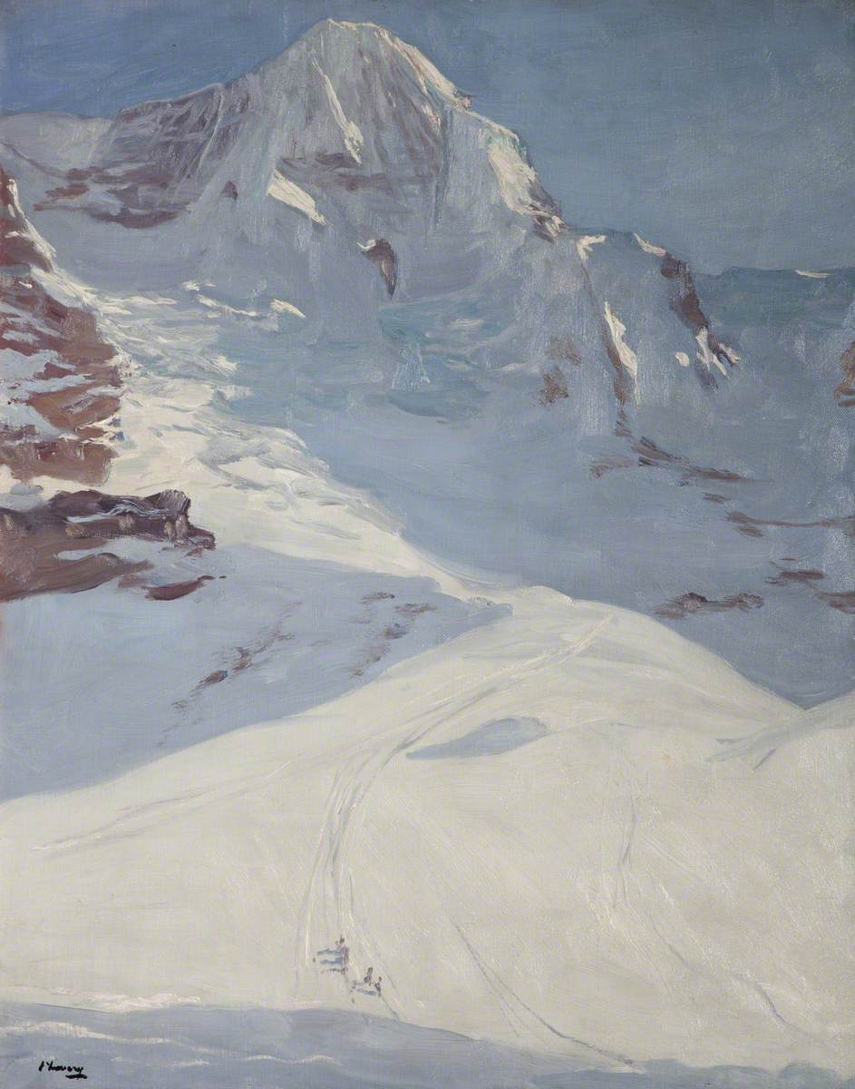 Lavery travelled extensively throughout his life, and never failed to bring his painting kit 🎨 🗻 ‘Switzerland in the Winter’ (1913) 📍 on display at #UlsterMuseum Explore #LaveryOnLocation at the #UlsterMuseum → bit.ly/49tK1Ru 🖼 #OnlineArtExchange