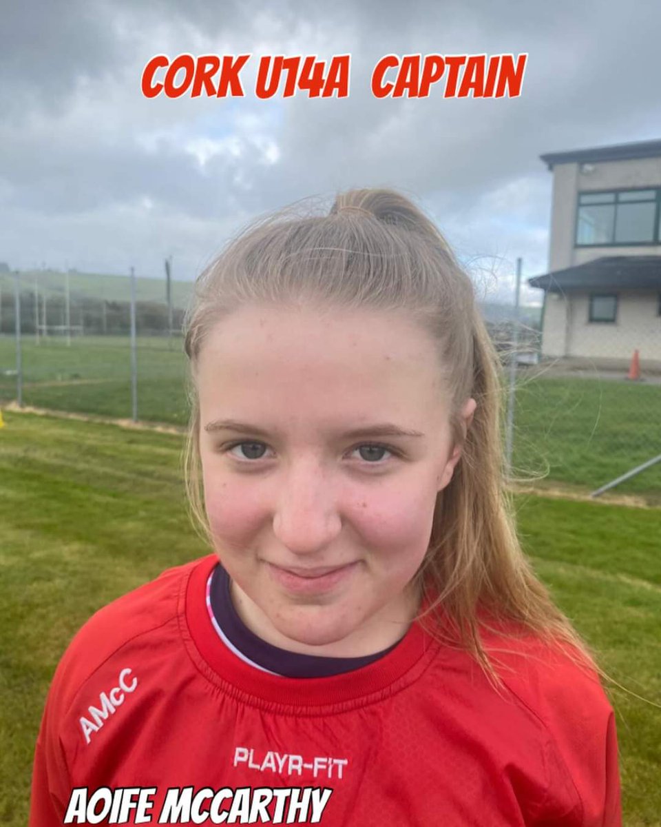 Congratulations to our own Aoife McCarthy announced as the Captain of the Cork U14 A for the Munster Final next Saturday.