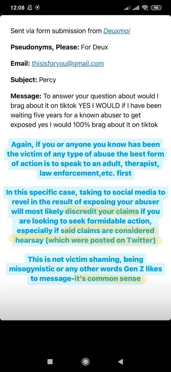 sinskinnner's tweet photo. Why can’t we believe these accusers? 
We encourage any1 who has been a victim of any kind of ab*se to file an official report &amp; contact a therapist. These girls slandered #PercyHynesWhite, bragged on their socmed about it,lied about age gap and fabricated a FALSE victim(Jane).1/2 https://t.co/eSFDh1EueP