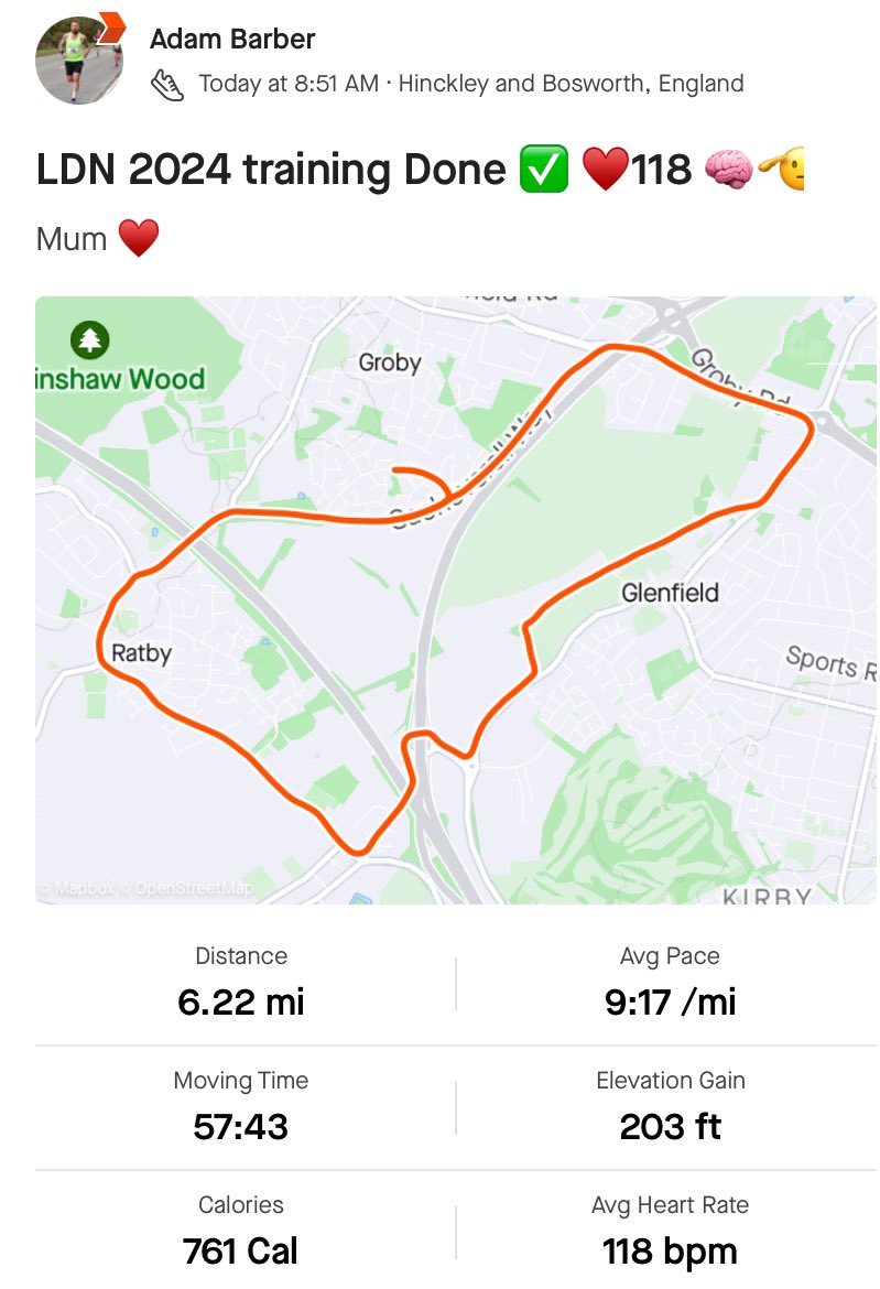 SUPER_BARBZ80's tweet photo. LDN 2024 training done✅  Over 2k 💰 donated 🤯♥️ LLLLLEEETTTSSS GGGOOOO!!!! 🧠🫡 @YMCAEng_Wales @LondonMarathon https://t.co/Crtc9ITibM https://t.co/ojPp2iJRLu