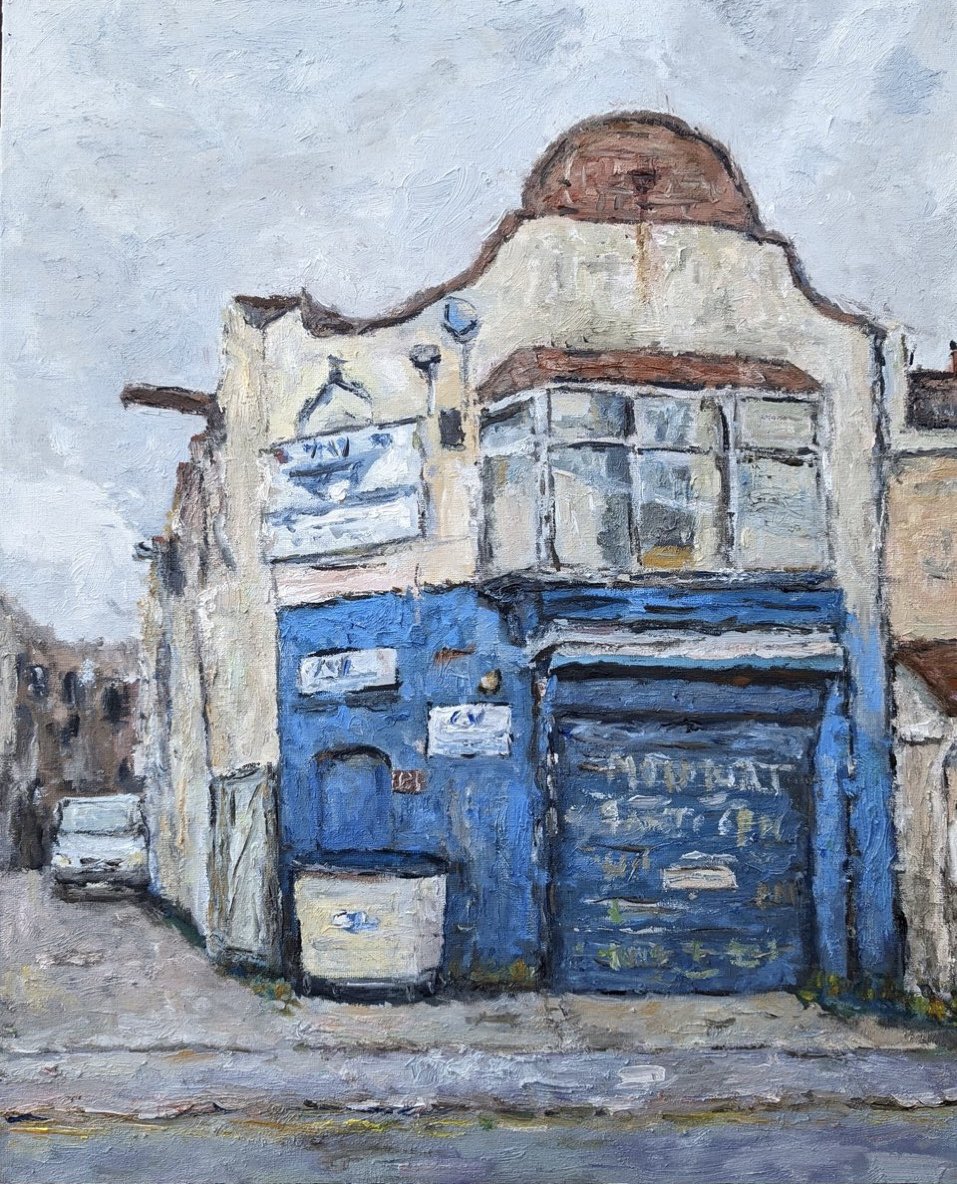 An MOT Centre in St Mary's Southampton transported to late 19th Century Paris by fellow Grimmer Ed @edthompsn here 😍 

Lovely wafts of Maurice Utrillo and Takanori Ogisu here - you can see more of Ed’s work on his Insta, edthompsonart