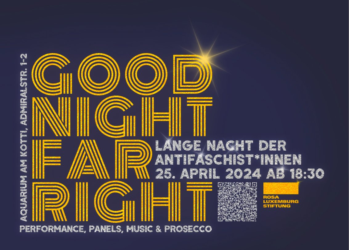 What strategies does the anti-fascism of our time need? What can and should be done to organize effective resistance and a mobilizing left-wing counter-information? Join us in Berlin for a long anti-fascist night! Full program here: irgac.org/events/good-ni…