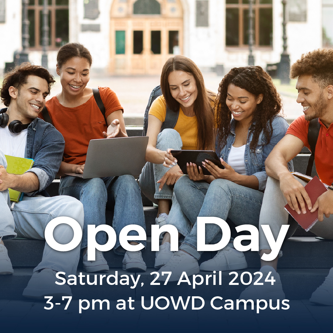 Due to recent weather conditions, our UOWD Open Day on 20 April is rescheduled for 27 April, 3-7 PM at the UOWD Campus. See you there! bit.ly/3UndYi0