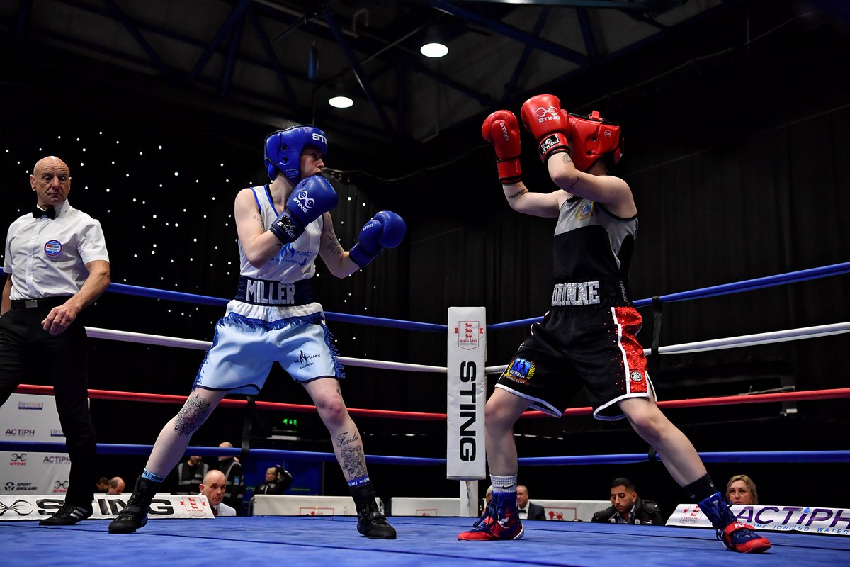 Semi Final Images of @dionnesboxing 🔥
On Saturday, she will look to have that hand raised again 🥊
Thanks as ever to her sponsor @thegarage_hair and also the @BerniciaFdn for the support.

#NACs
#englandboxing
@englandboxingofficial