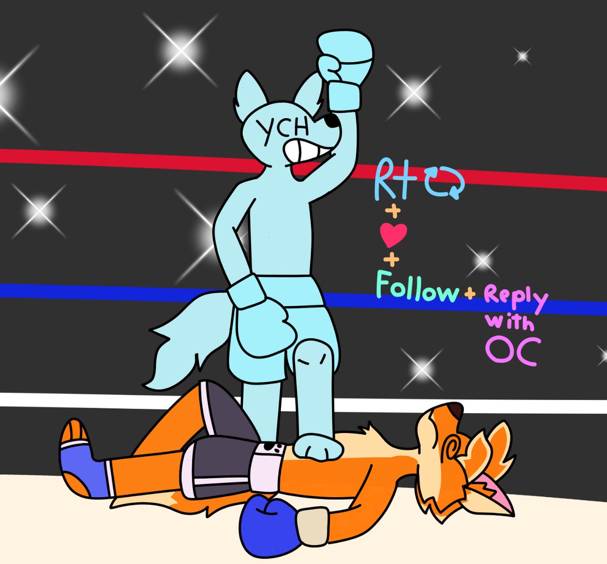 To celebrate reaching 900 followers! I'm going to do a little raffle :3 since this one is boxing themed maybe I should do another raffle after this with a more casual theme for those who aren't into it, I dunno when the deadline for this is but I'll have it up for a while ^^ GL!!