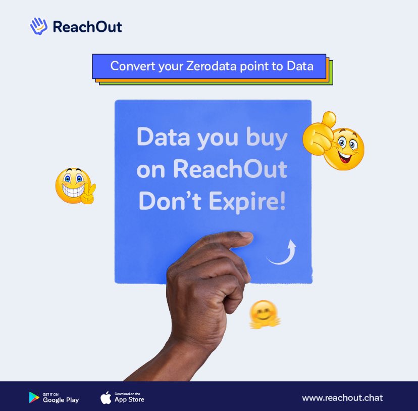 Convert your Zerodata point to Data

#Funfact : Data you buy on ReachOut Don't Expire!

Playstore: bit.ly/44Ti9nI

#ReachOutApp #DownloadNow #Freedata  #NoDataNoWorries #CrystalClearCall