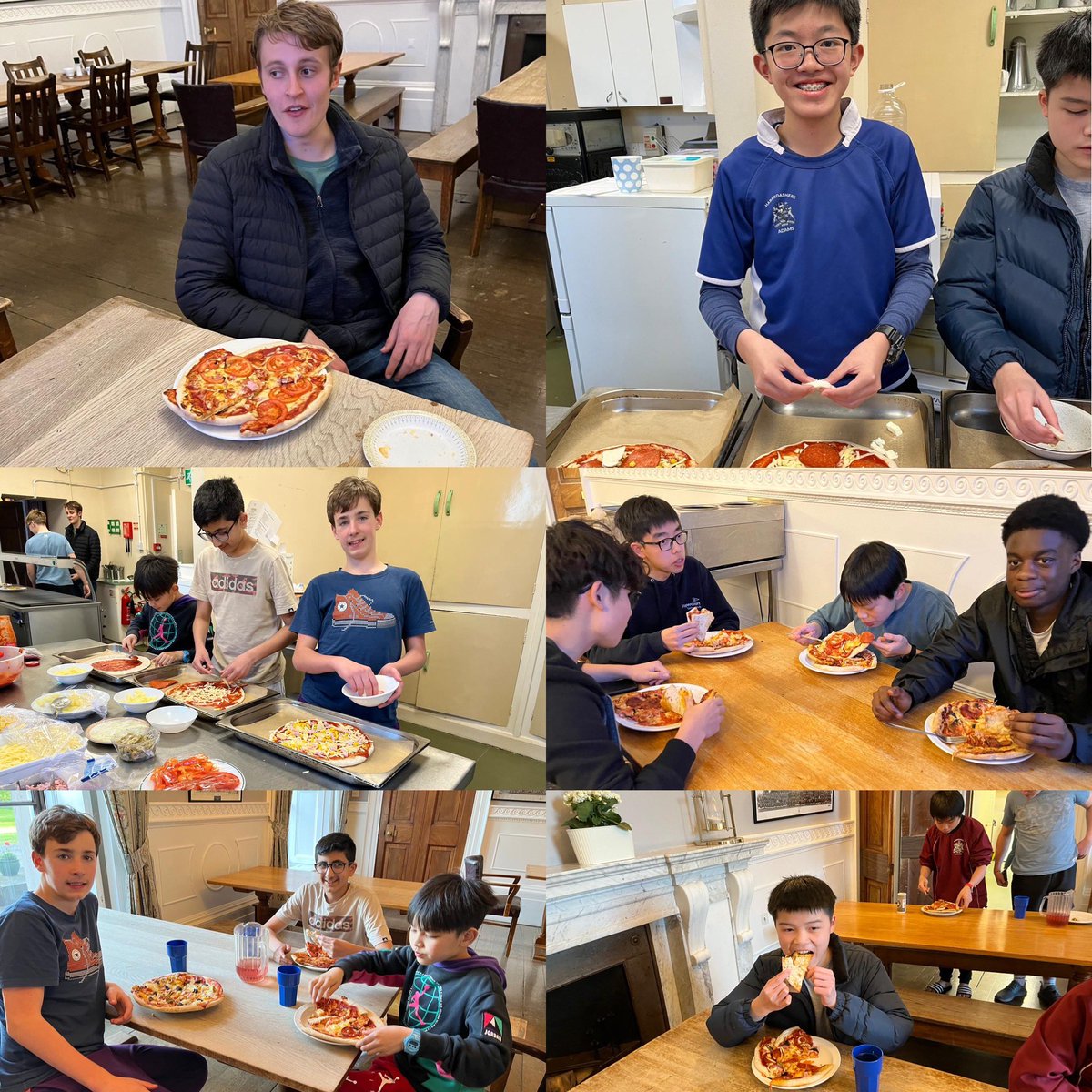 Some of the boys (and the gappie) enjoyed another homemade #pizzanight to celebrate outstanding achievements last term. #iloveboarding