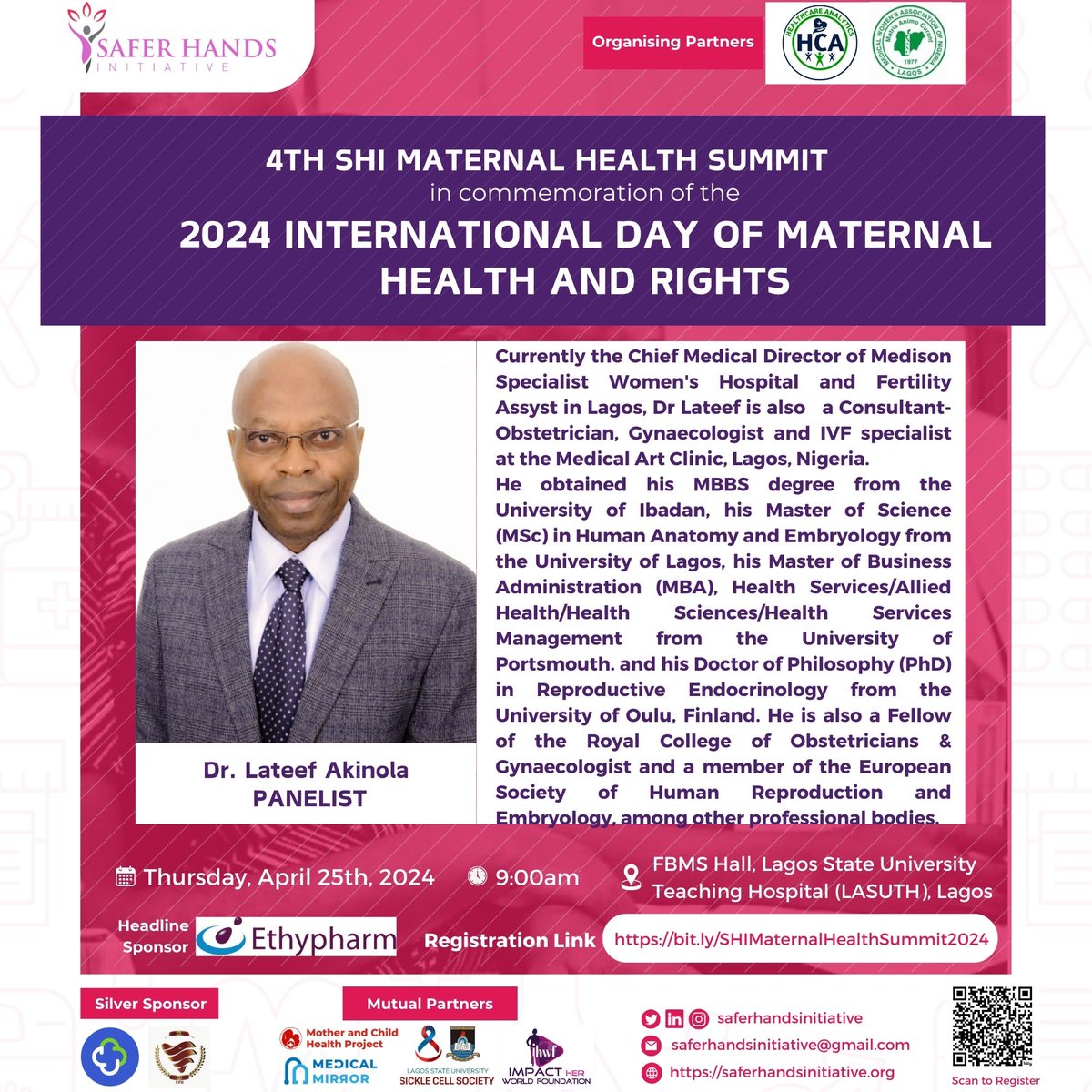 SAFER_HANDS's tweet photo. 7 DAYS TO GO🥳
Meet more of our panelists for the upcoming #MaternalHealthSummit
PS, register via this link for reservations: https://t.co/gjzLthuGwi
(Kindly note, attending the Summit is Free, but registration is compulsory)
#IDMH #IDMH2024 #SHI #MaternalHealth #MaternalRights https://t.co/VsyhLWOAqR