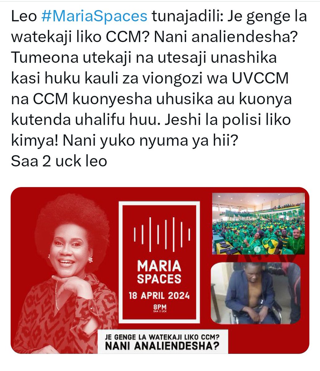 Leo tushiriki mjadala wa kuwatambua rasmi watekaji na tuamue hatua za kuchukua juu yao, wasiojulikana sasa wameanza kujileta hadharani. @MariaSTsehai @HildaNewton21 @ChademaTz @John_Pambalu