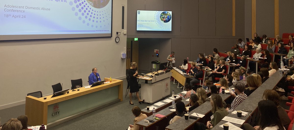 The Adolescent Domestic Abuse Conference is underway at @CityUniLondon today, hosted by @VISION_UKPRP and introduced by @DrRuthWeir. Speakers include representatives from @ThamesVP, @metpoliceuk and @IslingtonBC #VISIONADA2024