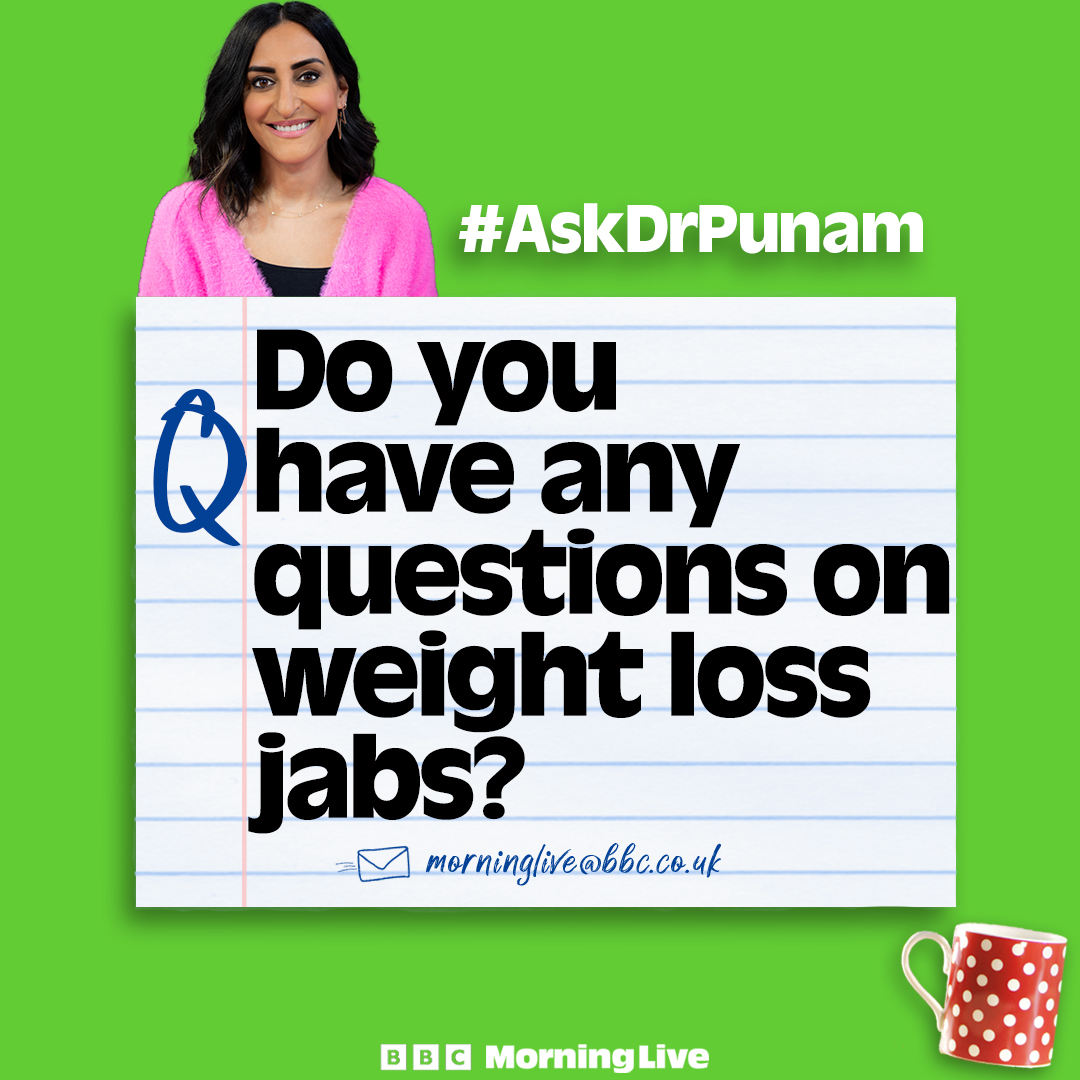 Tomorrow, @DrPunamKrishan will be here to discuss weight loss jabs. Do you have any questions about them and what are your thoughts?