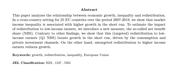 Paper alert 🚨🚨🚨🚨 @Silvia_DePoli, @monikaturyna and I have analysed in a new @ecineq and @Glabor_org working paper how effective redistribution in Europe is and whether it harms growth. #EconTwitter #Thread (1/6) econstor.eu/bitstream/1041…