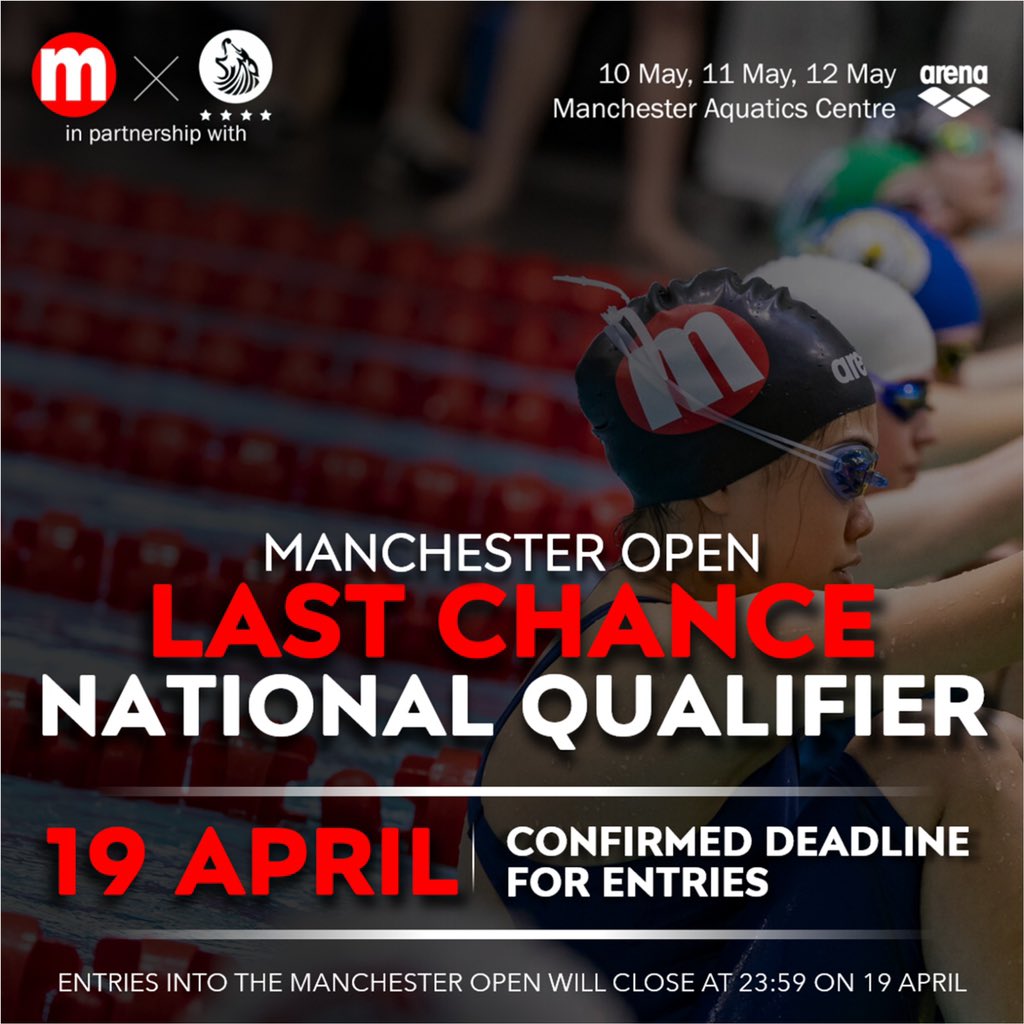 Last chance for entries to our open Meet on the last day of the National Qualifying Weekend in partnership with @StockportMetro @arenaUK_