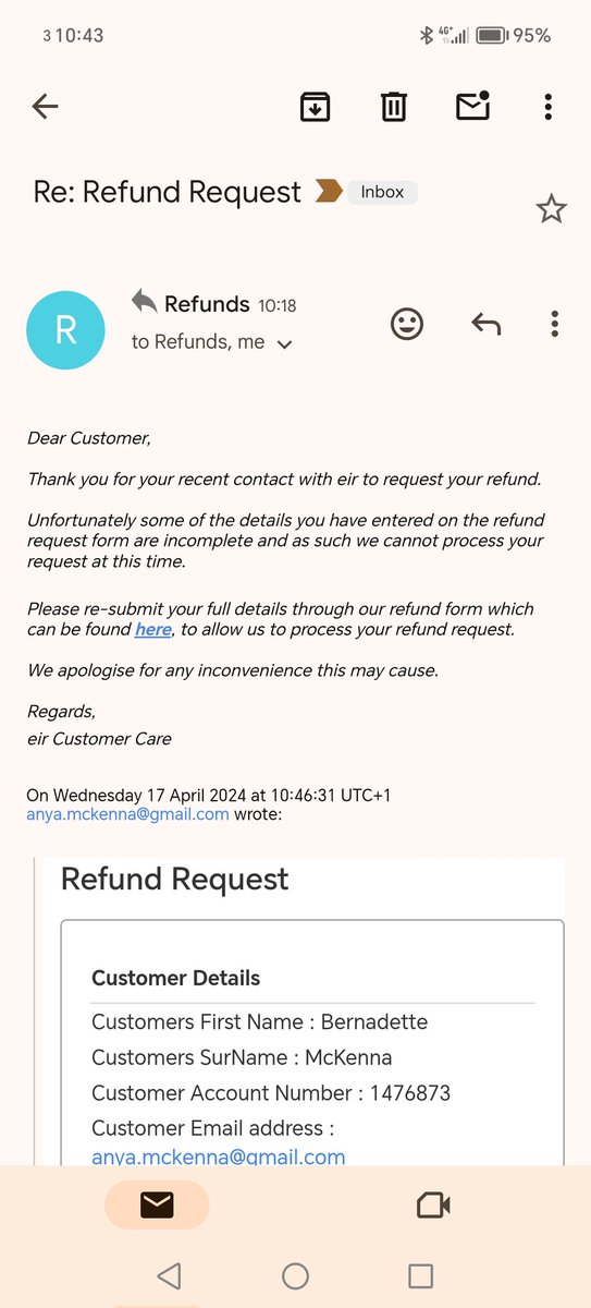 suzidecat's tweet photo. @eircare Email says some details missing but they are not https://t.co/zF33SzIivW