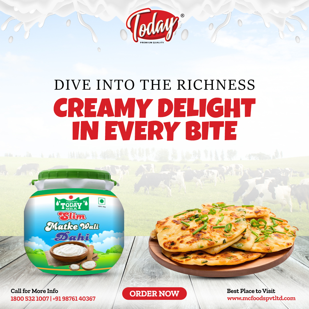 Dive into the richness of creamy delight with every bite of our slim matke wali dahi. Indulge in pure goodness and savor the taste of quality. 🥛✨

#TodayMilkIndia #Todaymilk #SlimMatkeWaliDahi #CreamyDelight #PureGoodness #HealthyLiving #NutritiousChoices #DairyDelight