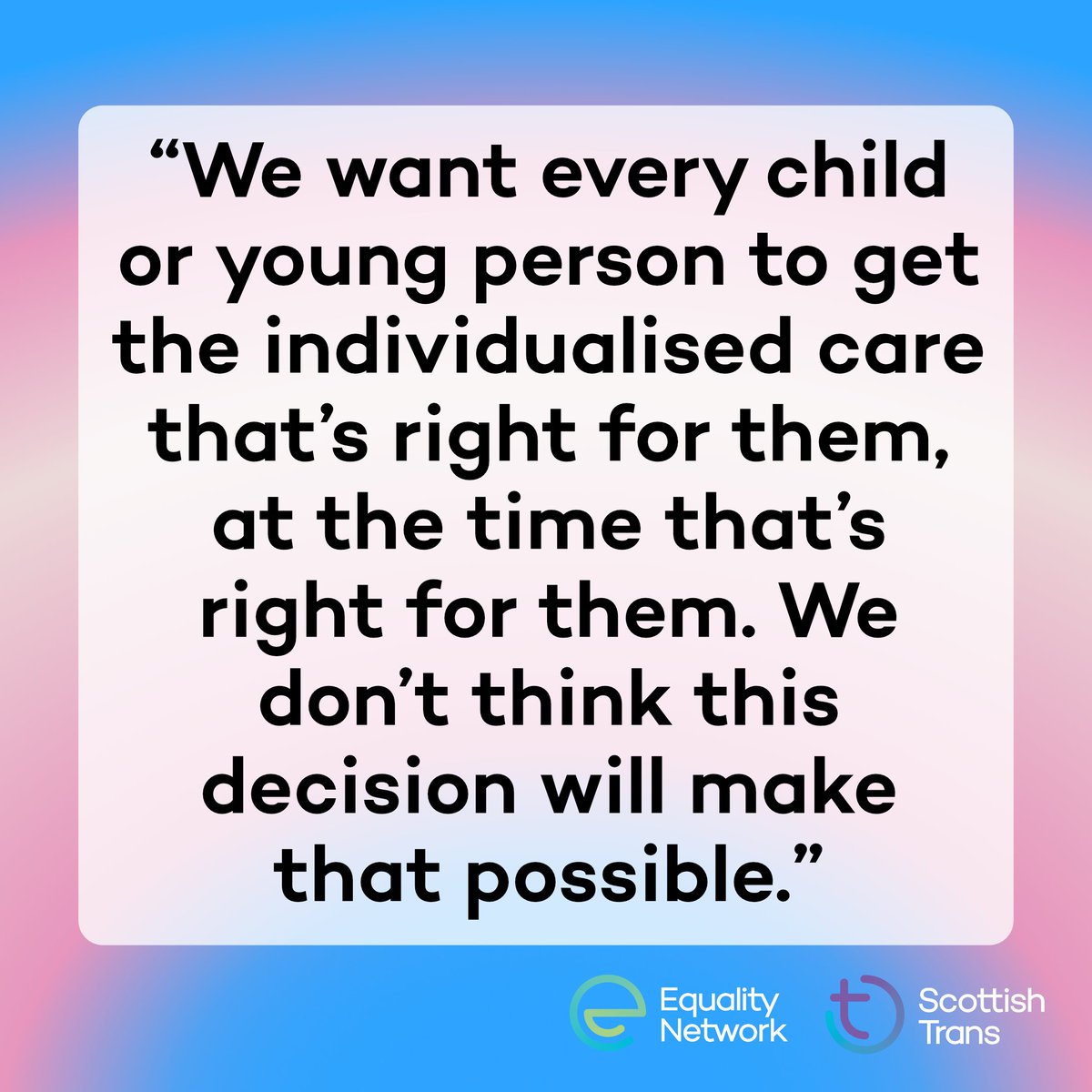 Today the Sandyford Young People’s Gender Service has announced that they will no longer be referring under 18s for endocrine treatments. Read our full response: scottishtrans.org/response-to-de…