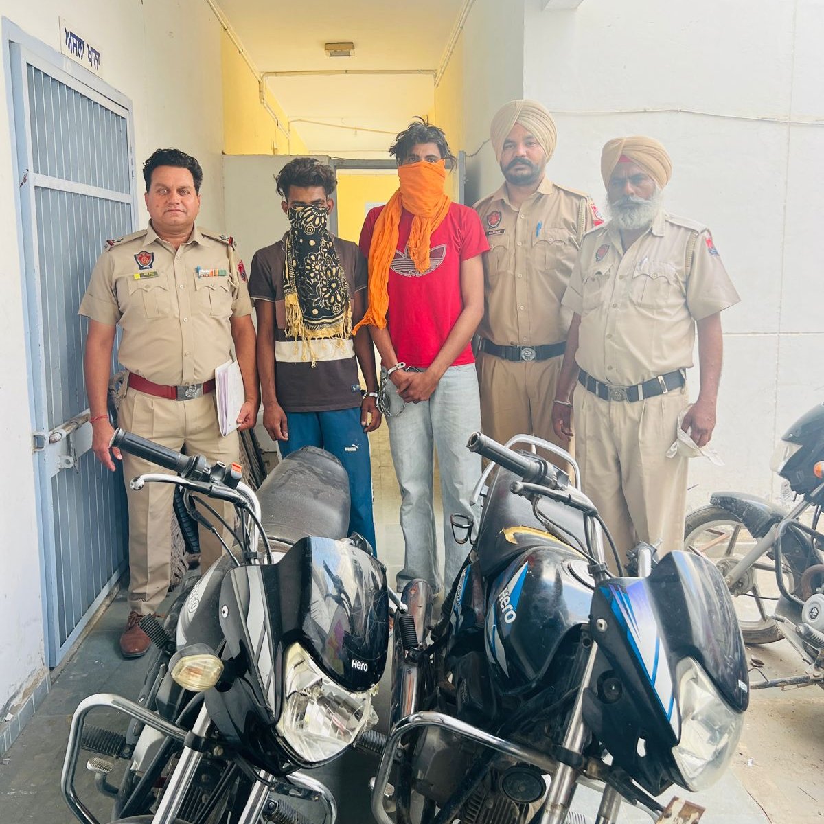 As part of the campaign against the bad elements, Bathinda Police (PS Talwandi Sabo) arrested 2 members of the motorcycle thieves gang and recovered 2 stolen motorcycles from their possession. #ActionAgainstCrime