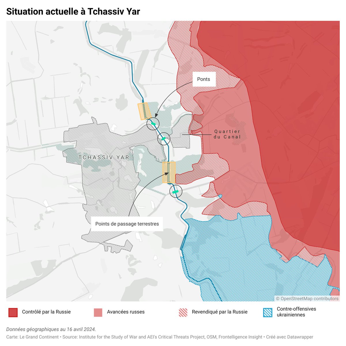 Dans l’est de l’Ukraine, le manque de moyens matériels et humains devient évident— Moscou cherche à en profiter. Son objectif ? Prendre la ville-clef de Tchassiv Yar d’ici le 9 mai, date qui marquera le 79ème anniversaire de la victoire de l'URSS. legrandcontinent.eu/fr/2024/04/17/…