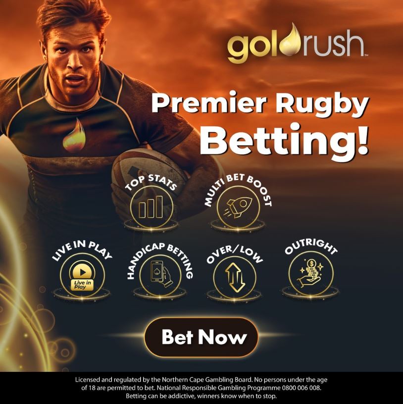 All the rugby action is available at your fingertips! 

Feel The Rush, with Goldrush! 

Play now at goldrush.co.za

#Goldrush #FeelTheRush