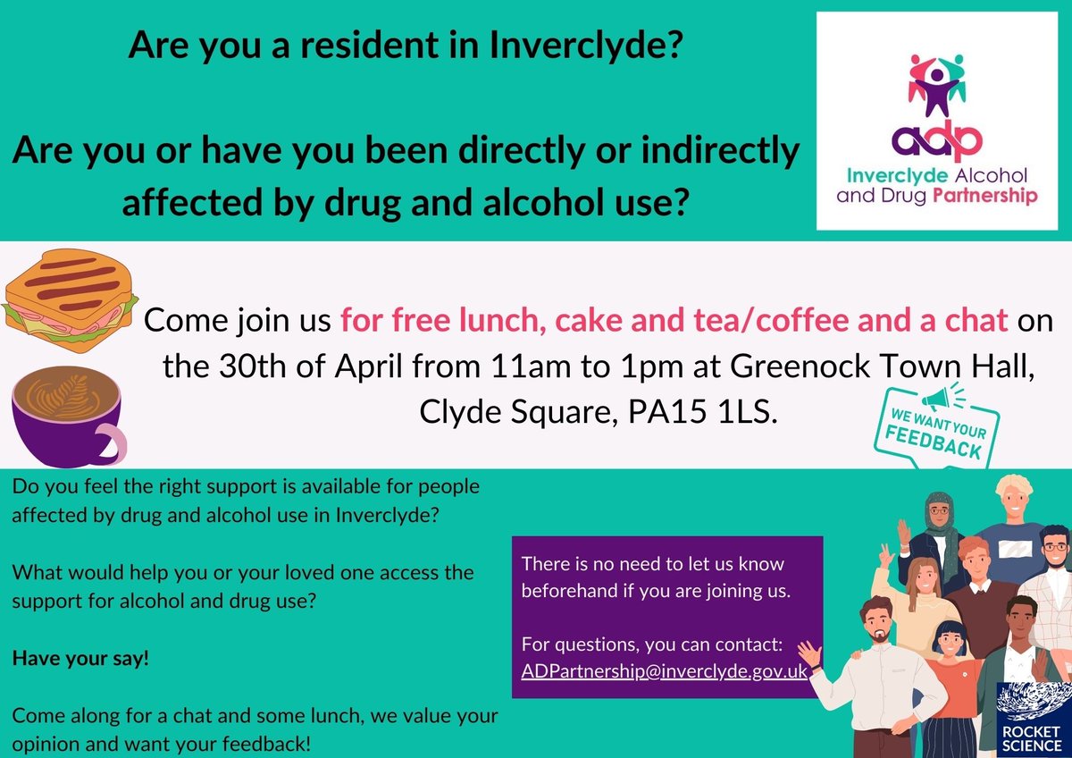 Come along for a chat and some lunch, we value your feedback.