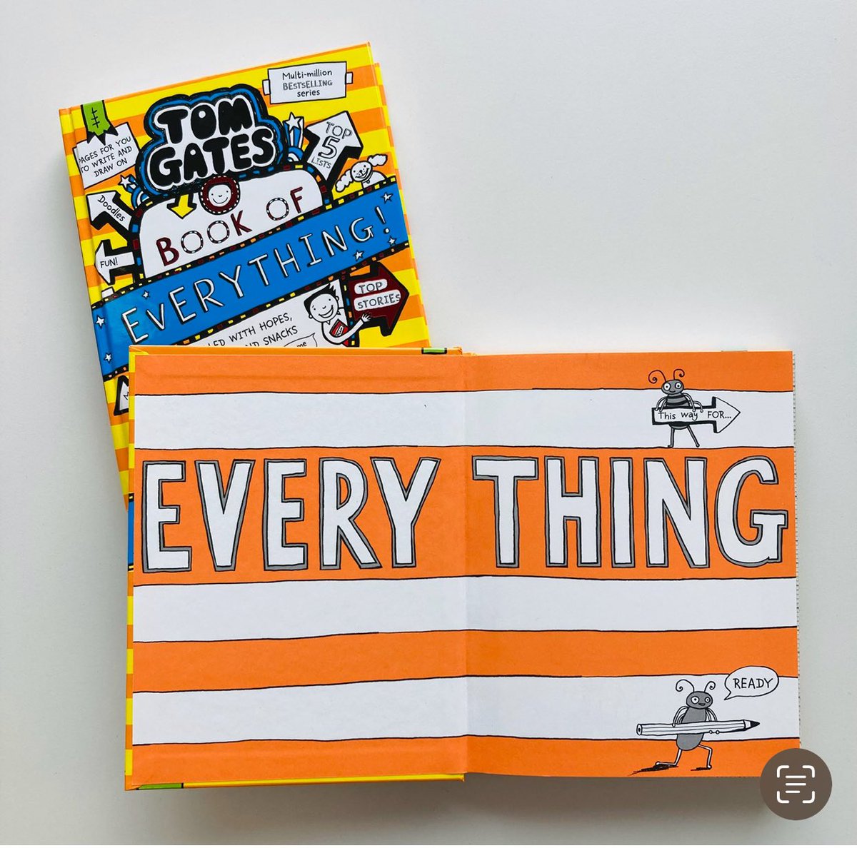 LOOK!👀 First sighting of my BRAND NEW Tom Gates book out 9th May seen at @scholasticuk towers. Contains stories, things to MAKE, DRAW and DO. Perfect for half term and holidays to FILL up with your own fun stuff. #TomGatesBooks #BookOfEverything #TomGatesWorld