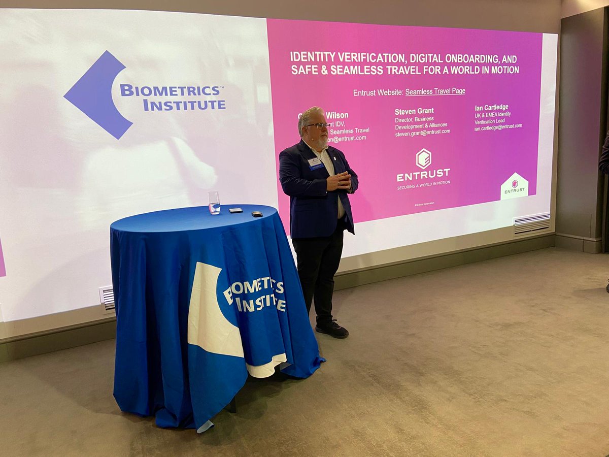 Thrilled to be in Helsinki at the <a href="/BiometricsInst/">Biometrics Institute</a> ID@Borders Conference representing @Entrust. Lots of interesting border-geek discussion around ICAO DTC, EU EES, digital wallets, biometrics, and more.